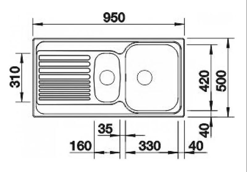 Вградена кухненска мивка Tipo 6S (1)