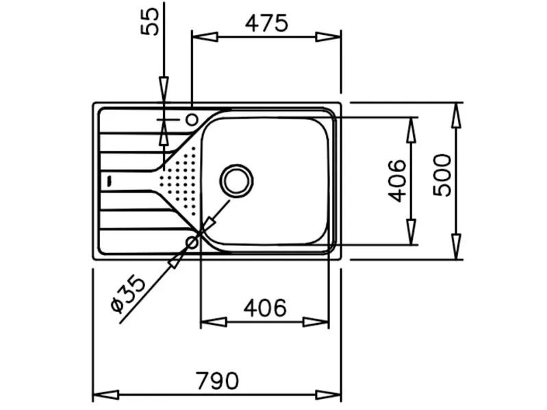 Кухненска мивка Universe 50 1B 1D MAX (1)