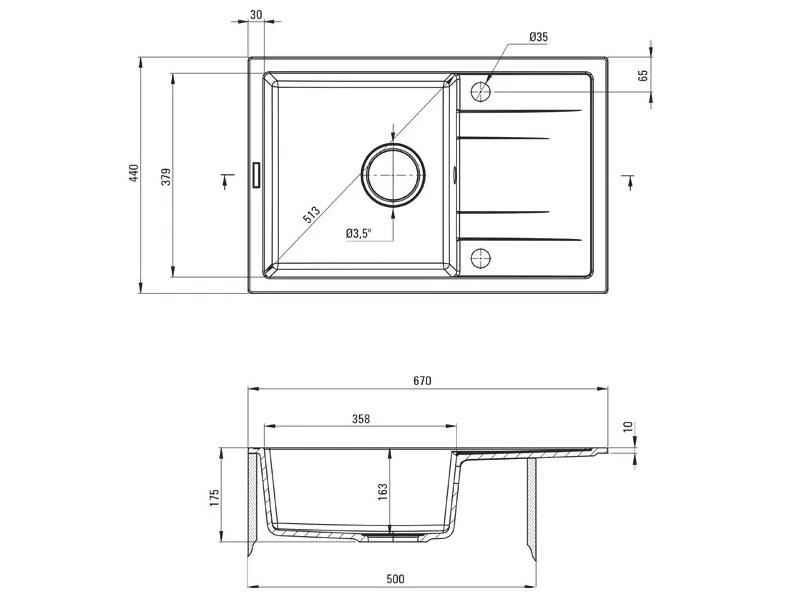 Мивка за кухня Corio Graphite (1)