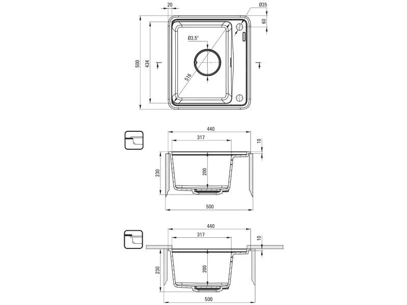 Кухненска мивка Momi Metallic Graphite (1)