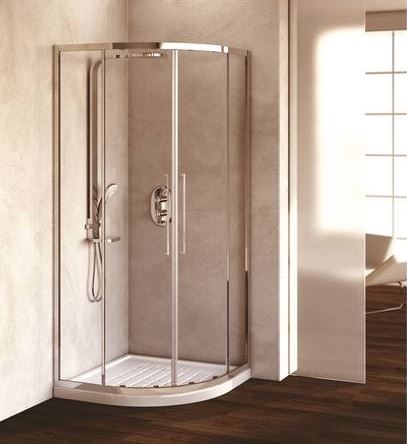 Овална душ кабина Kubo 90x90см - сатен