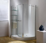 Душ кабина с асиметрична форма